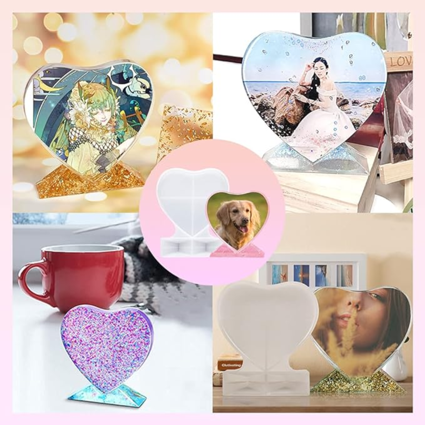 Heart with Frame Silicone Mould