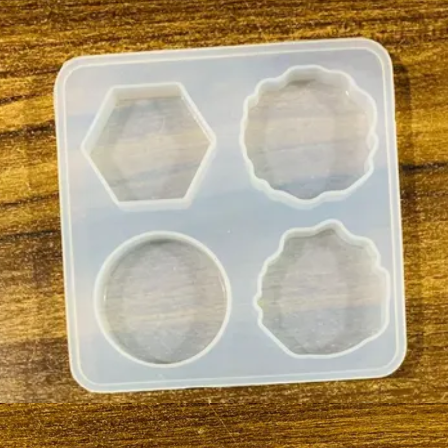 4pcs Keychain Hexagon Mix Resin Mould