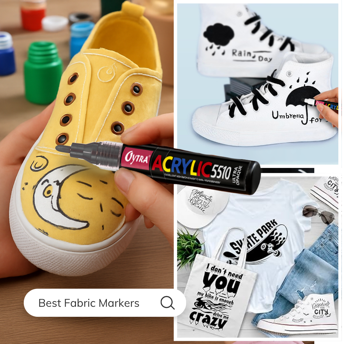 Acrylic Paint Marker Pens 3 Pcs - Black