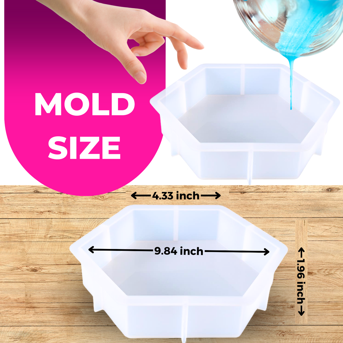 Hexagon Shape 8 Inch Wedding Resin Art Mould