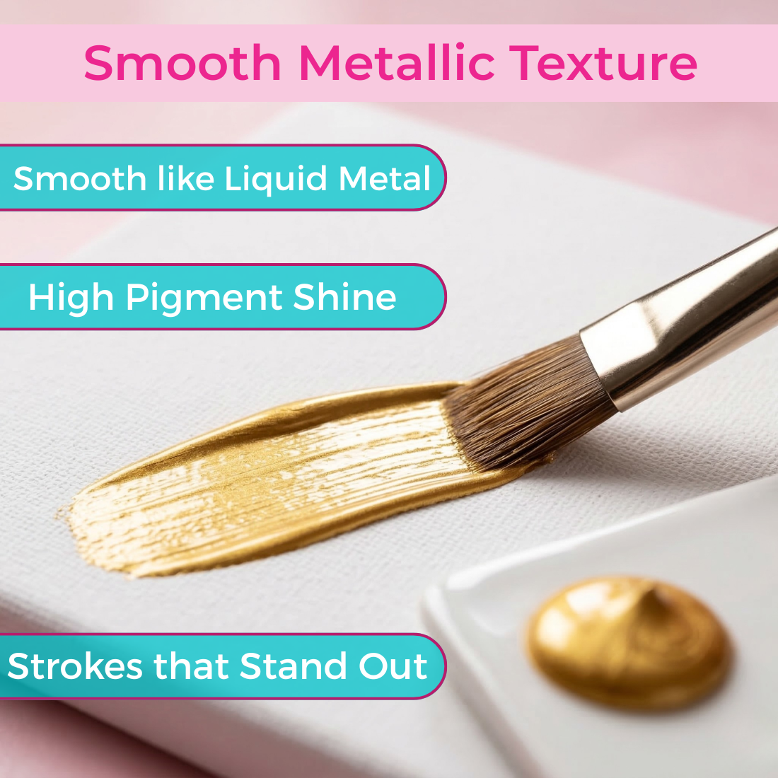 50 Grams Metallic Acrylic Paint Combo (Gold and Silver)