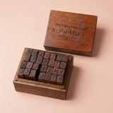 Vintage Stamps Capital Alphabet Letters Wooden