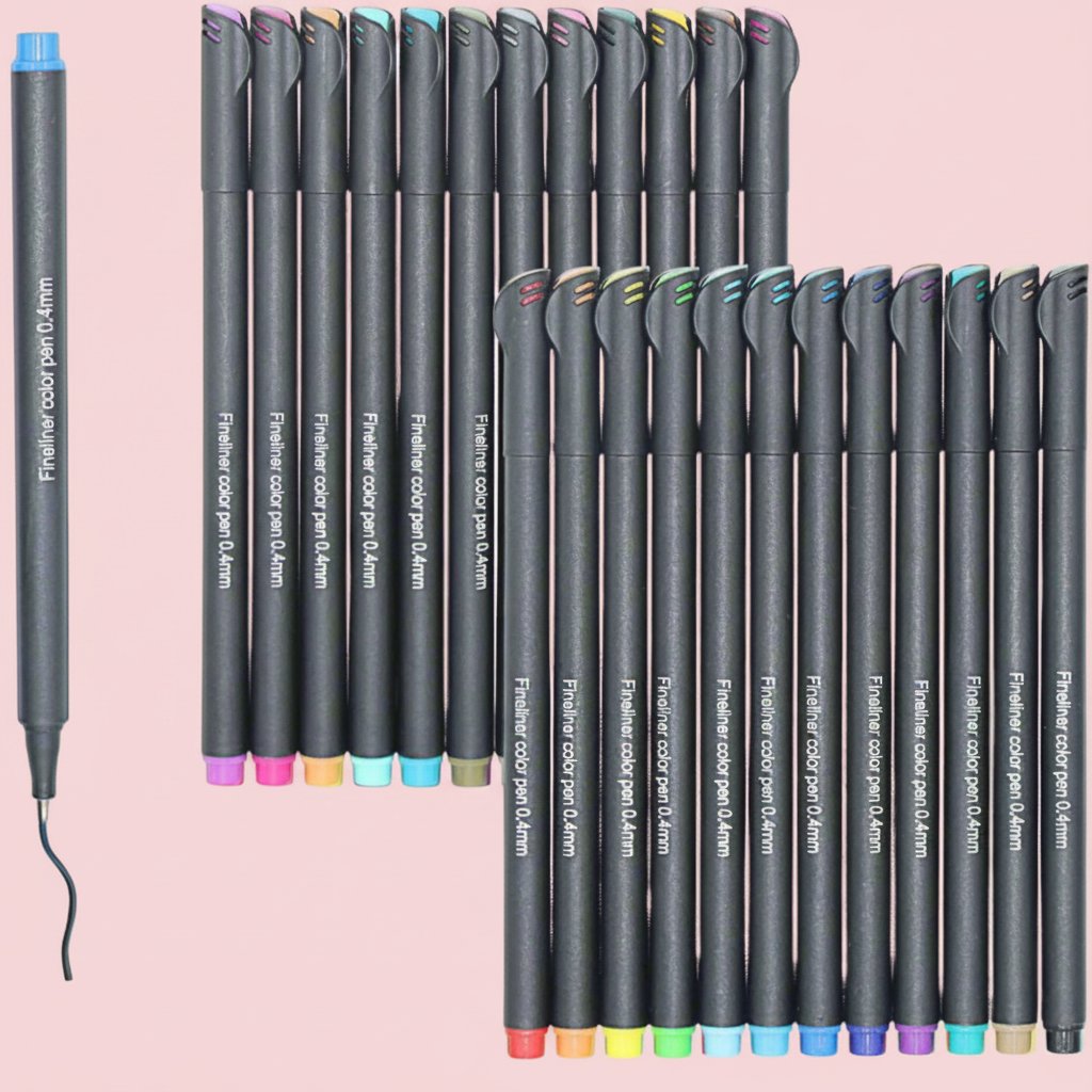 24 Colors Fineliner Coloured Pens Multicolor