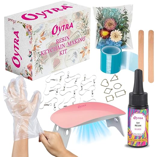 UV Resin Art Keychain Making Kit With LED Lamp