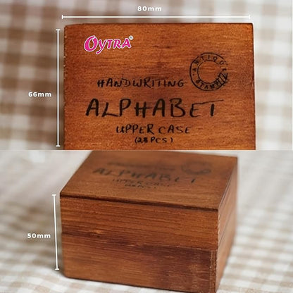 Vintage Stamps Capital Alphabet Letters Wooden - image 6