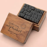 Vintage Stamps Small Alphabet Letters Wooden