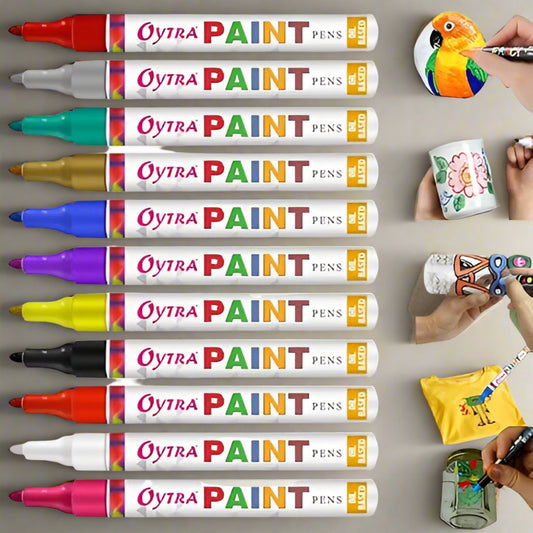 Paint Pens 12 Pen/Set 2mm Brush Tips Painting Markers