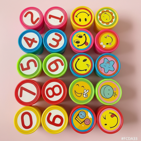 20 Stamps for Kids Number and Happy Faces