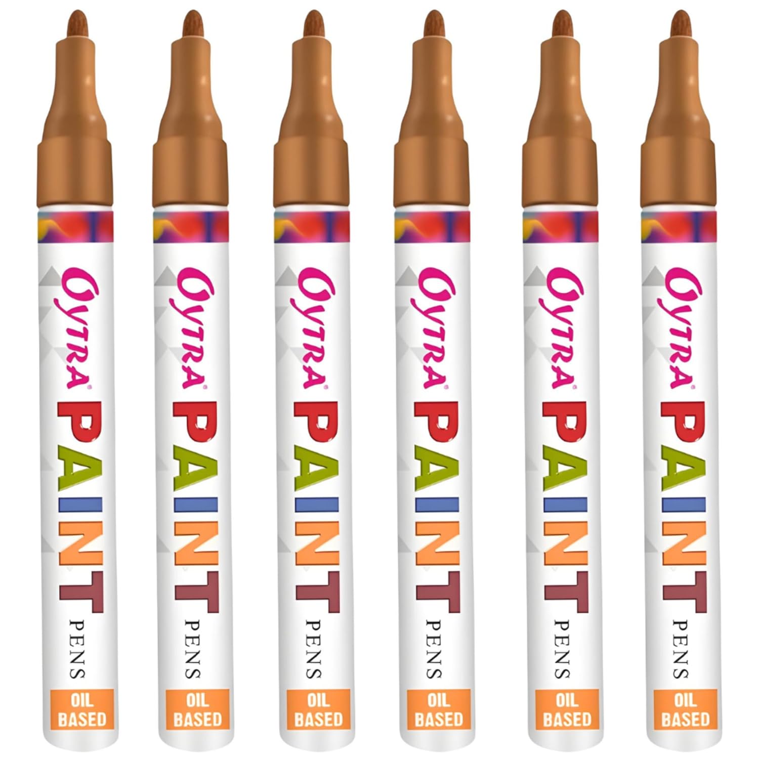 Brown Paint Permanent Marker Pen Set of 6