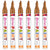 Brown Paint Permanent Marker Pen Set of 6