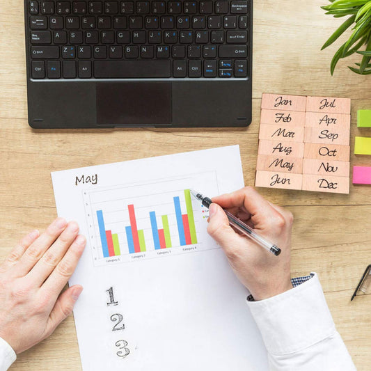 12 Pcs Month Jan-Dec Diary Stamp Set