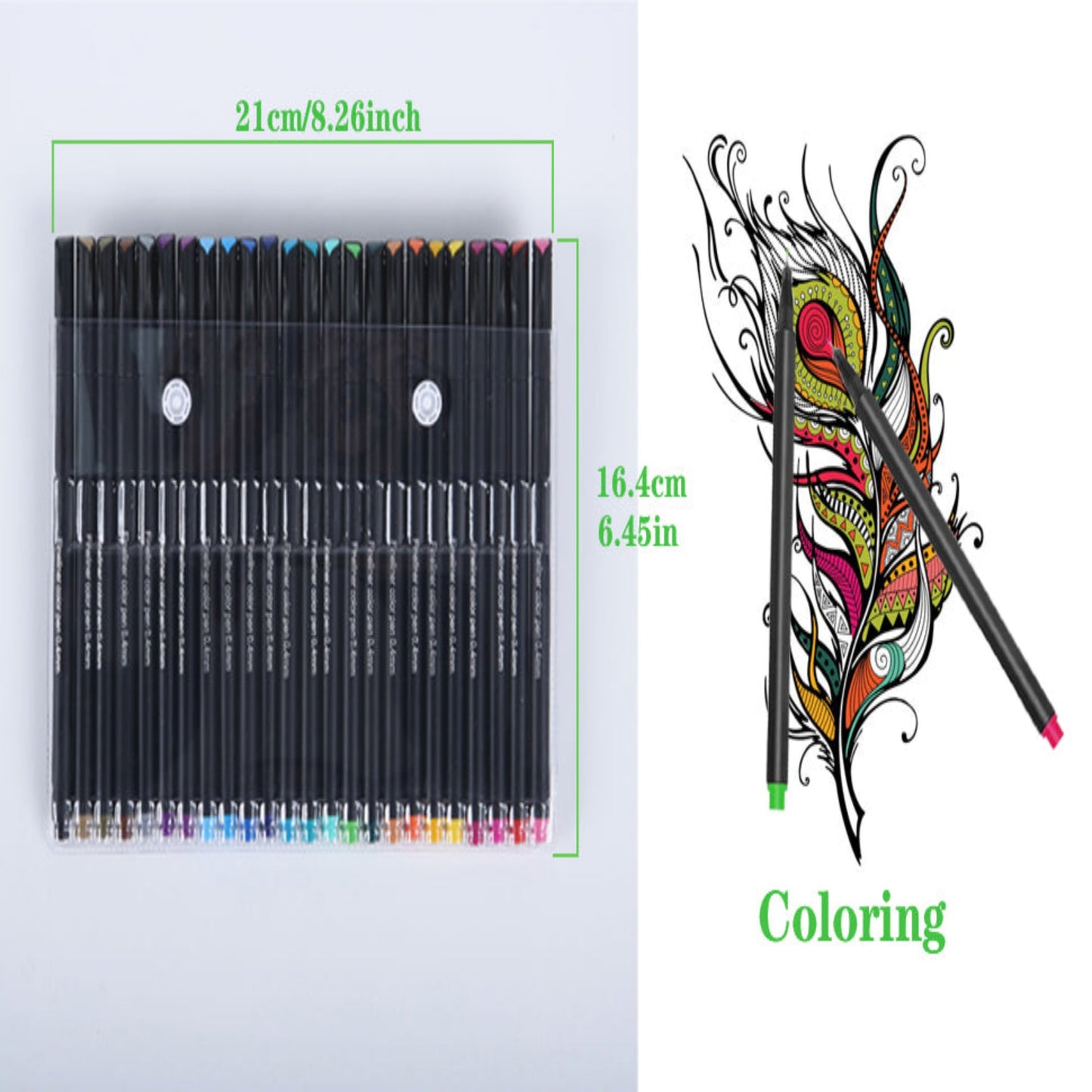 24 Colors Fineliner Coloured Pens Pigment Based 0.4mm