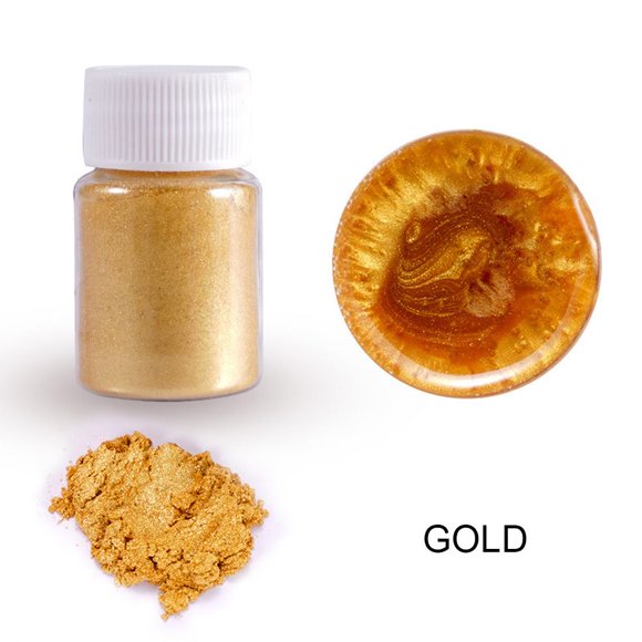 Stardust Mica with Gold Pearl Powder for Resin, Cosmetic Grade Gold Shimmer, Biodegradable Natural Mineral Mica Powder, Mica Powder for Epoxy Resin