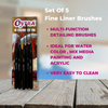 Oytra Detailing Paint Brushes Set - 5pcs Professional Miniature Liner Brushes for Fine Detailing &amp; Painting with Brush Holder for Acrylic, Oil, Watercolor &amp; Gouache