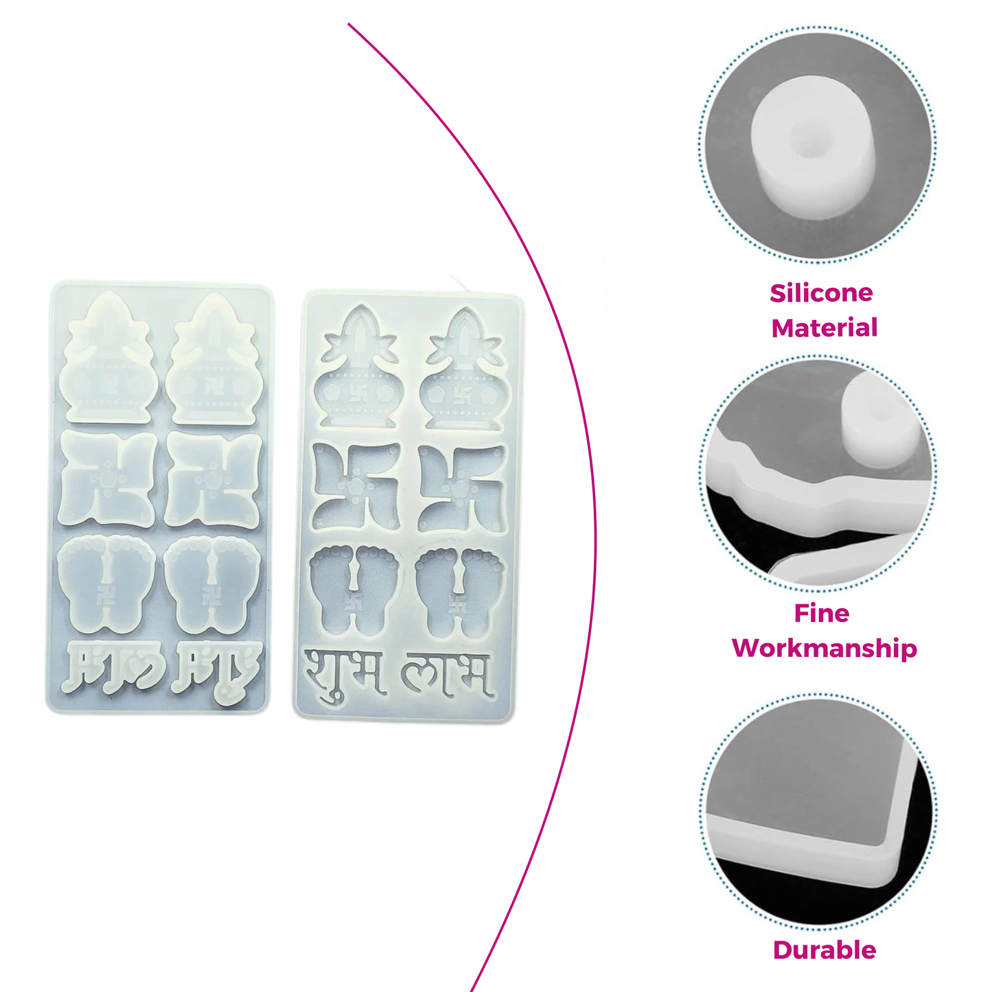 8 Cavity Kalash Sathiya Subh Labh Silicone Mold Crafting