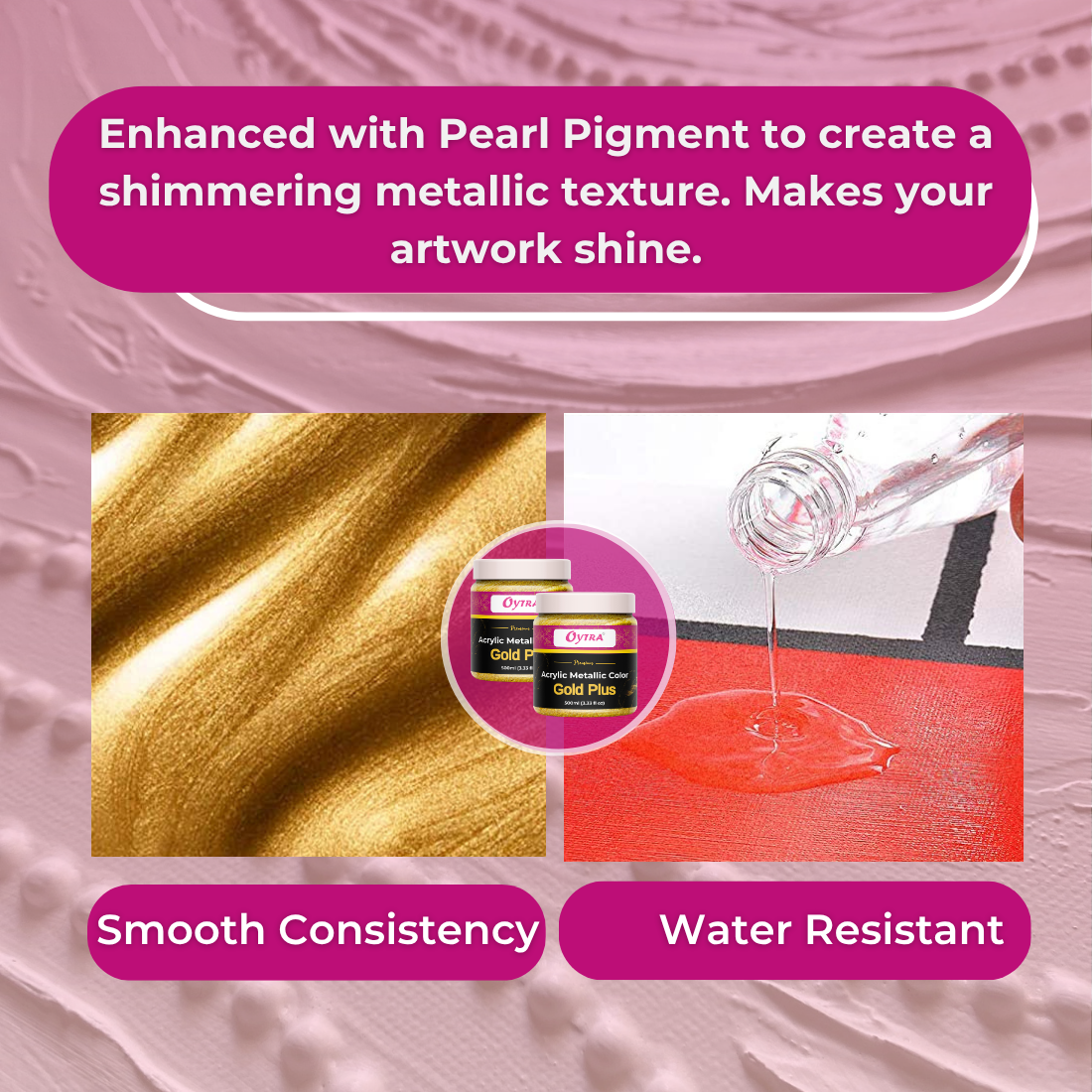 Acrylic Paint Metallic Gold Color 1 Litre