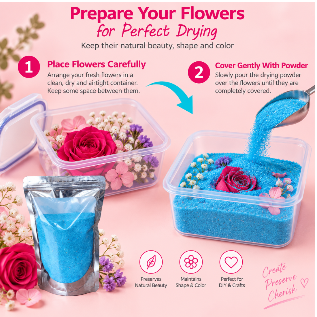 Blue Powder Silica Gel for Drying Flowers
