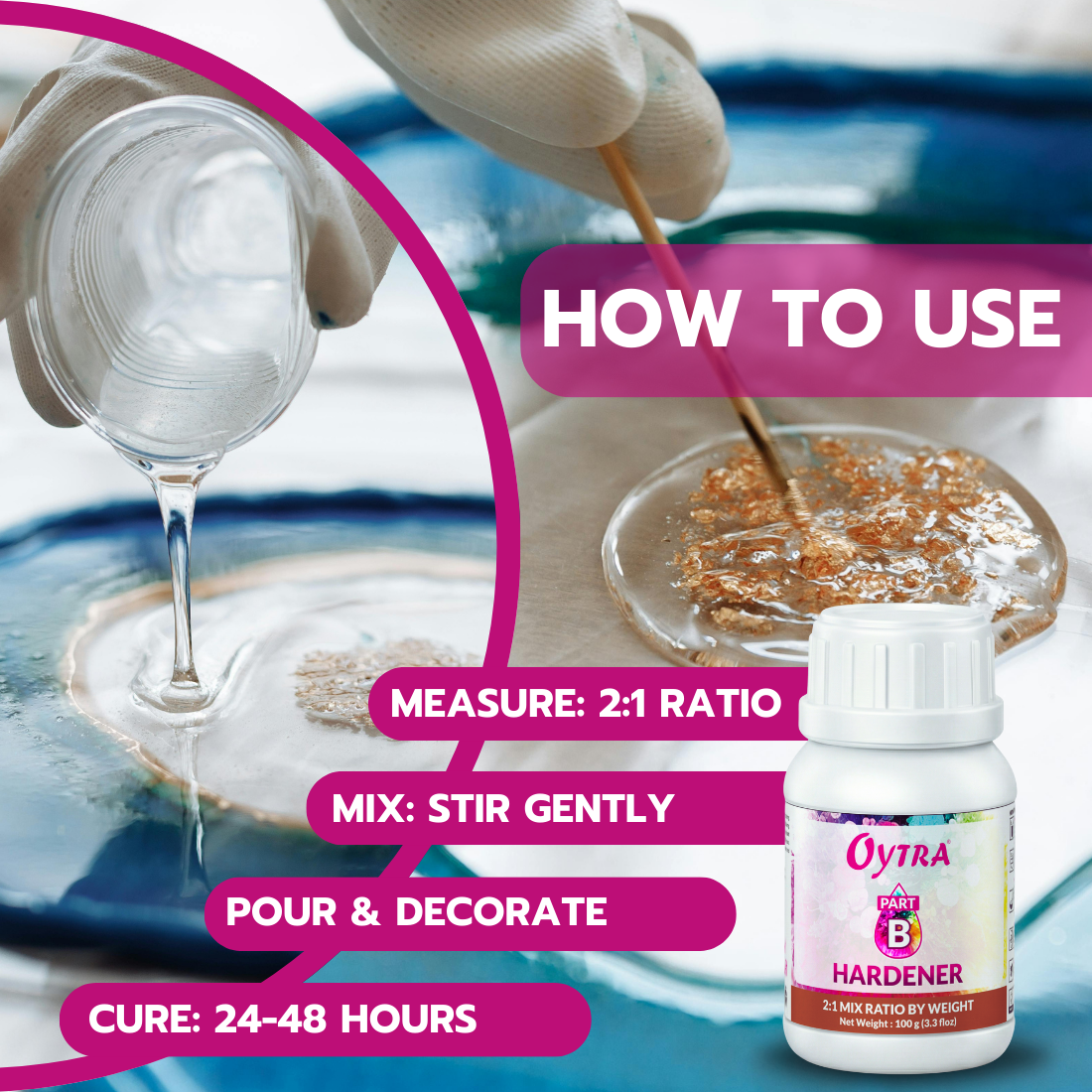 5 x 300 Grams 2:1 Art Resin Kit