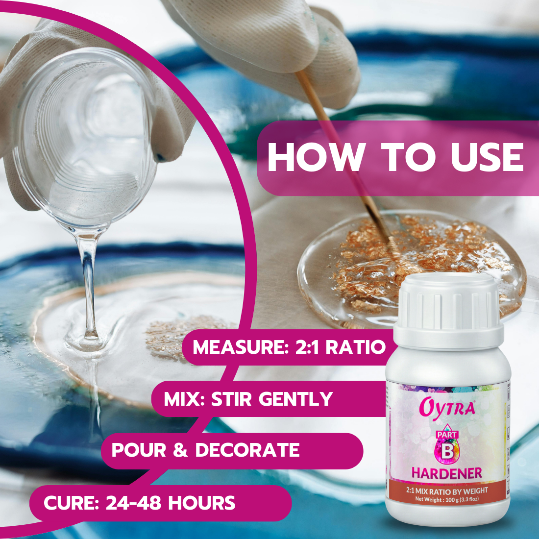 300 Grams Epoxy Art Resin Hardener 2:1