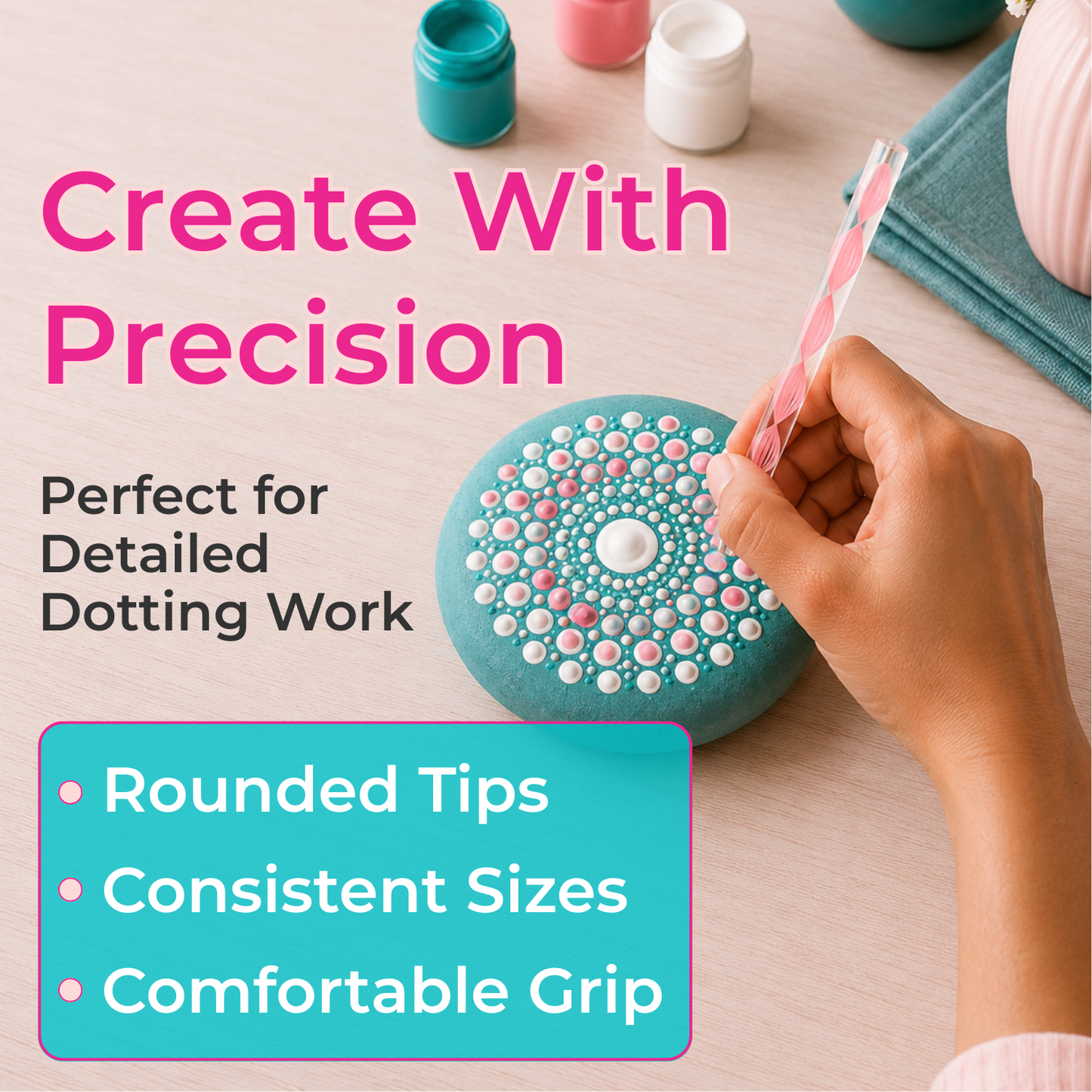 Mandala Acrylic Rod Dotting Set 8 Piece