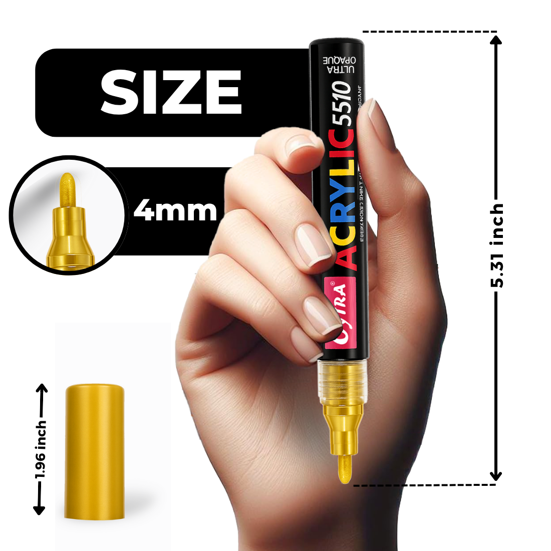 Acrylic Paint Marker Pens 3 Pcs - Gold