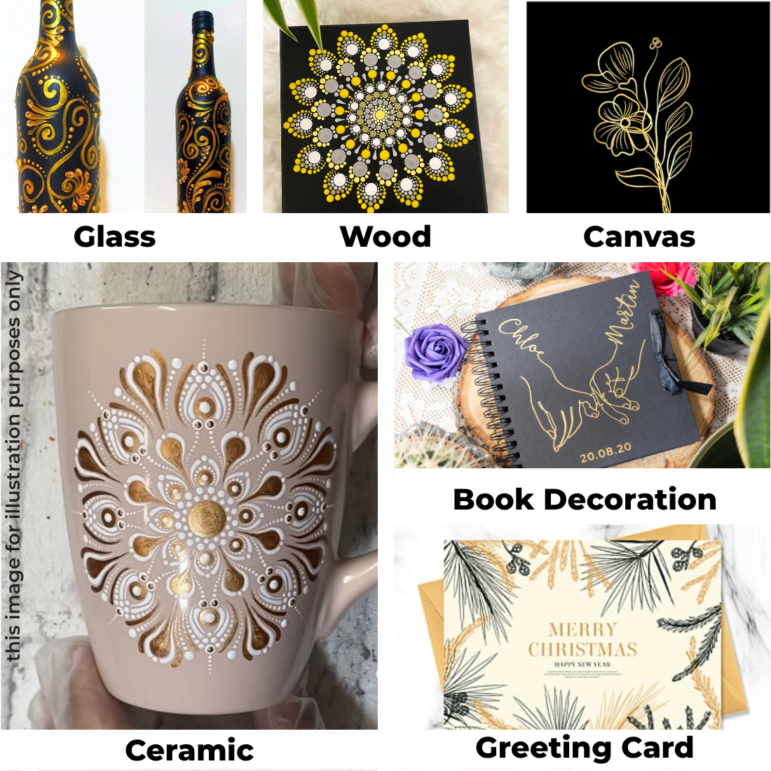 Gel Pens 0.8mm Fine Tip Set of 3 - Gold