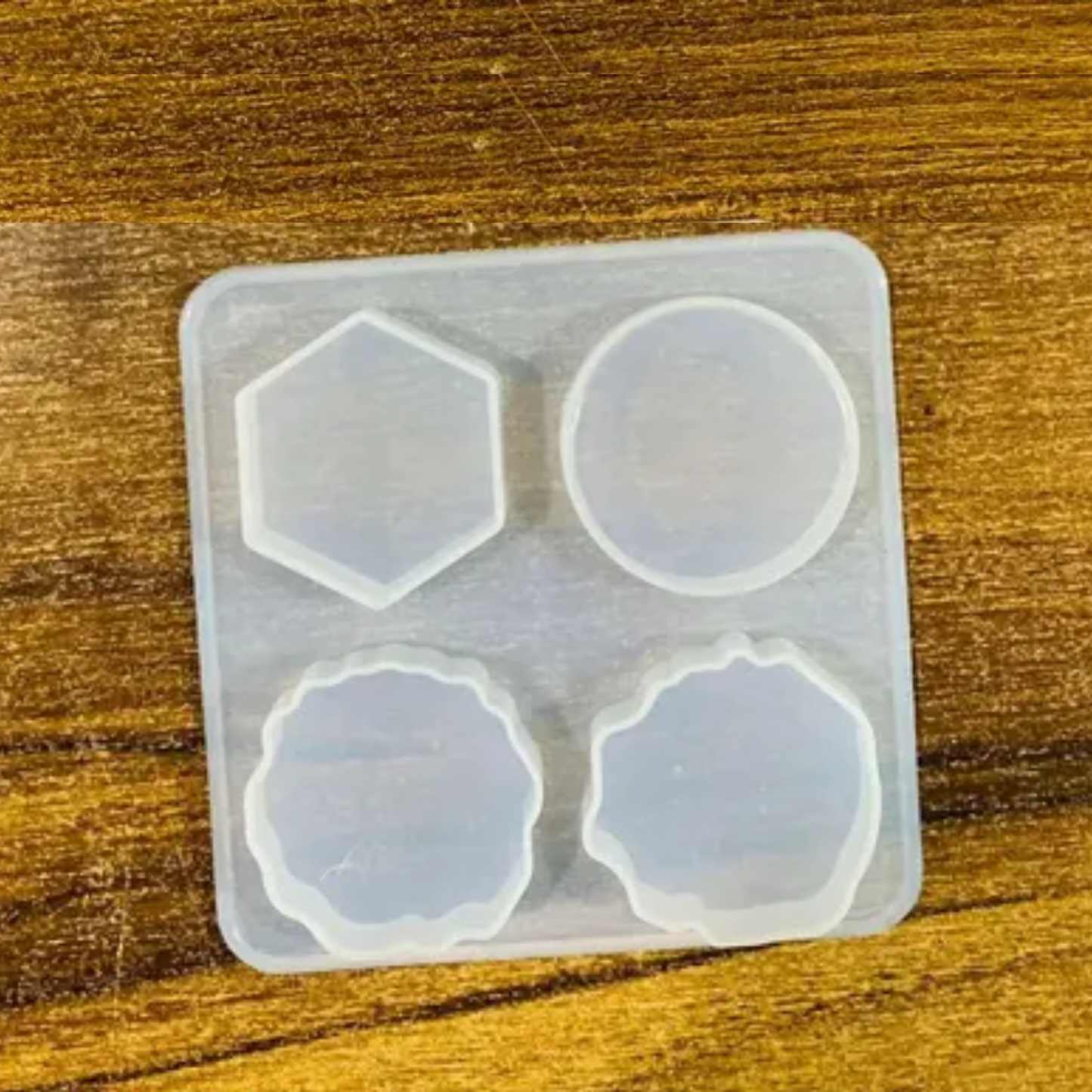 4pcs Keychain Hexagon Mix Resin Mould