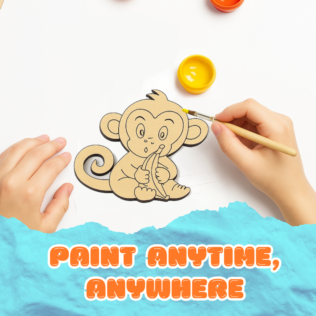 DIY MDF Monkey Painting Kit for Kids