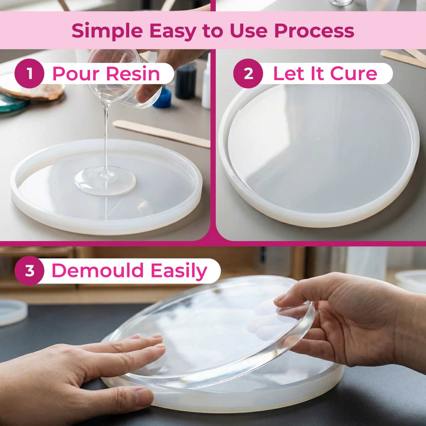 6 Inch Round Coaster Resin Art Mould