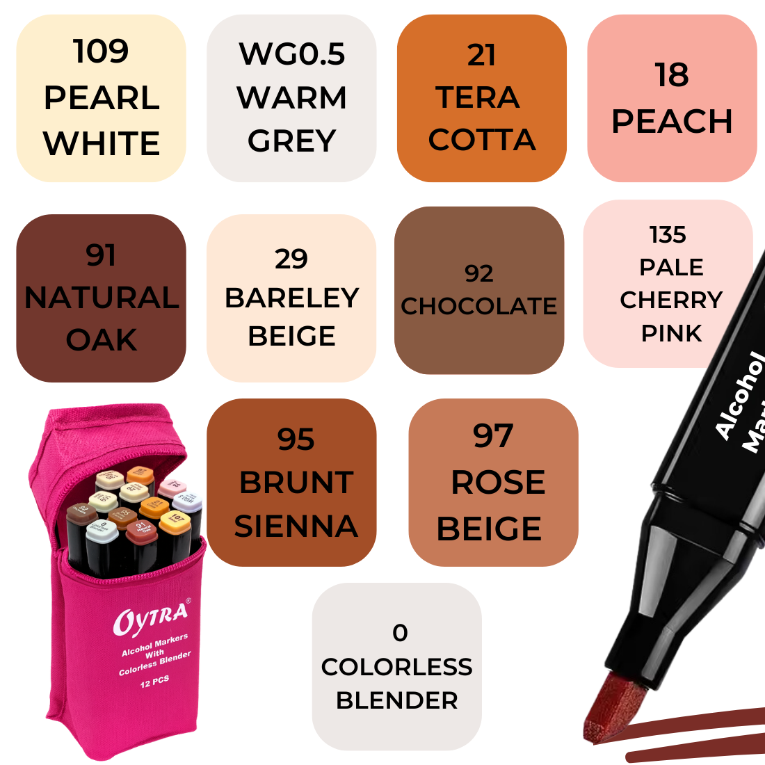 Alcohol Paint Markers - 12 Color Set