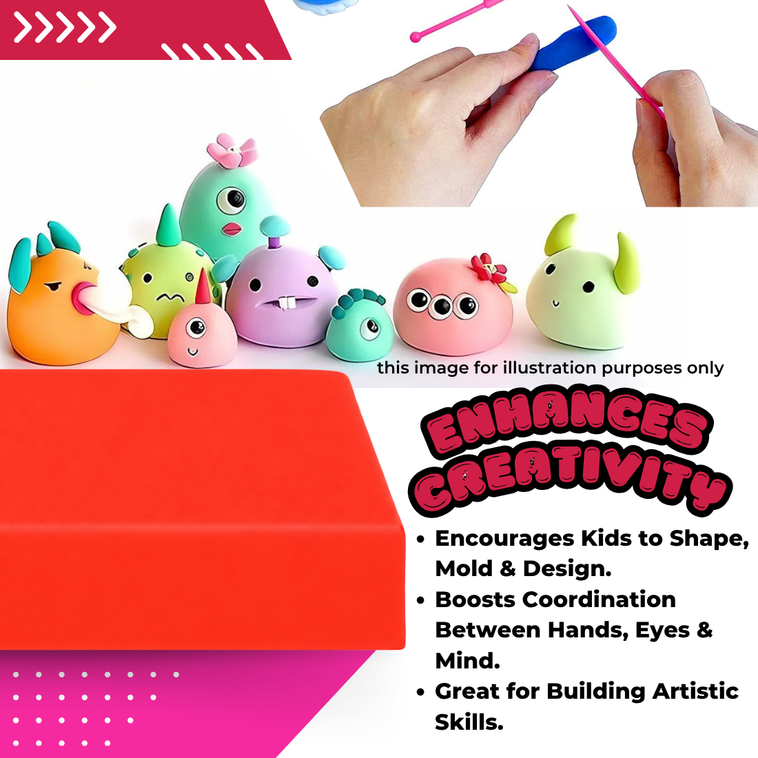 500g Polymer Clay SIGNATURE Series ( 36 Neon Red)