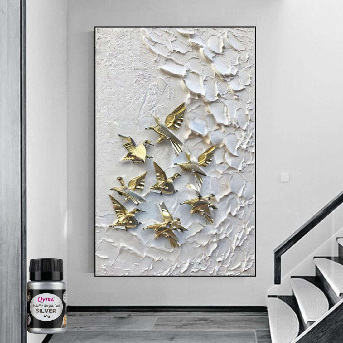 45 Grams Metallic Acrylic Paint (Silver)