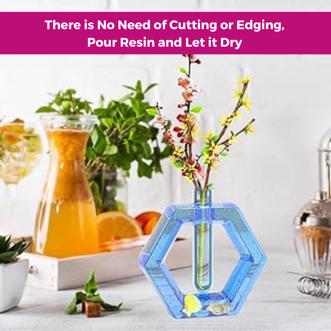 Hexagon Plant Resin Art Mould Tube