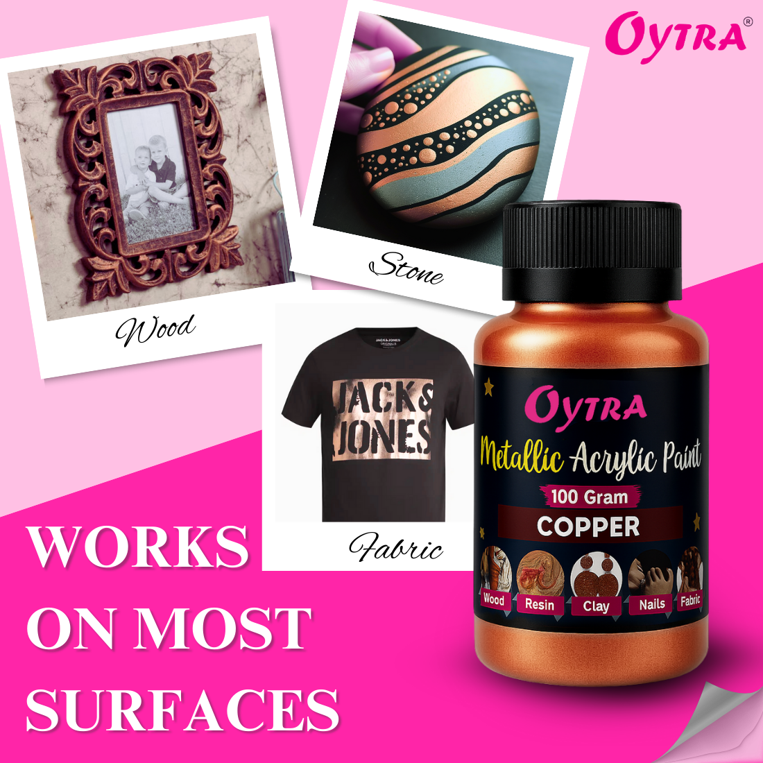 100 Grams Metallic Acrylic Paint (Copper)