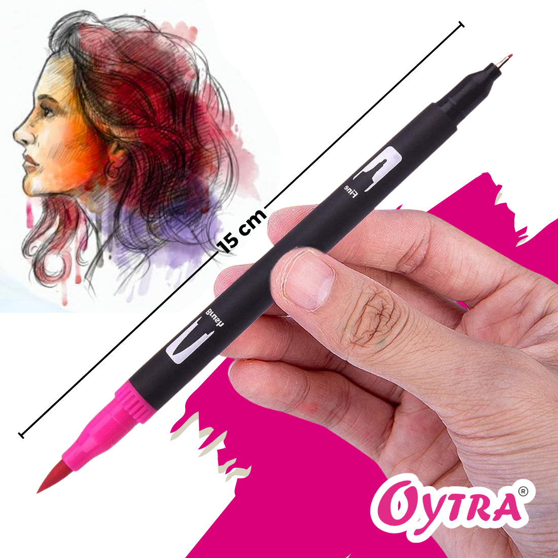 Dual Tip Brush Pens Set of 12 Colors