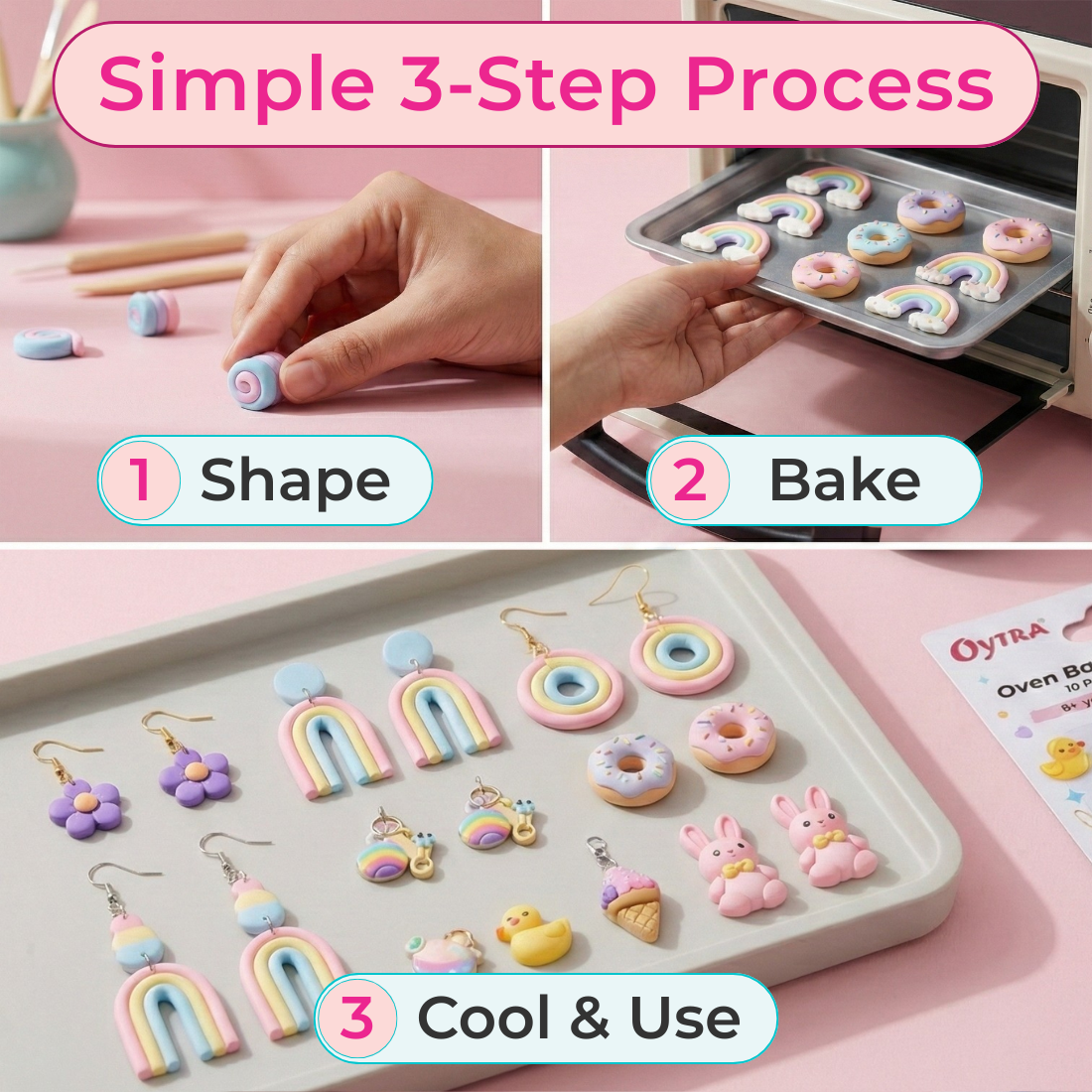 20 Color Polymer Oven Bake Clay Set for Jewelry Earrings Making