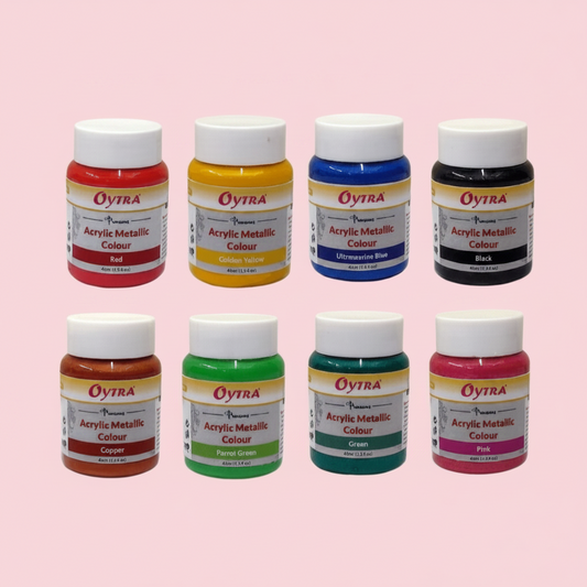 8 Colors Acrylic Metallic Color Bottles ( 45ml / 1.5Oz each) 360 ML