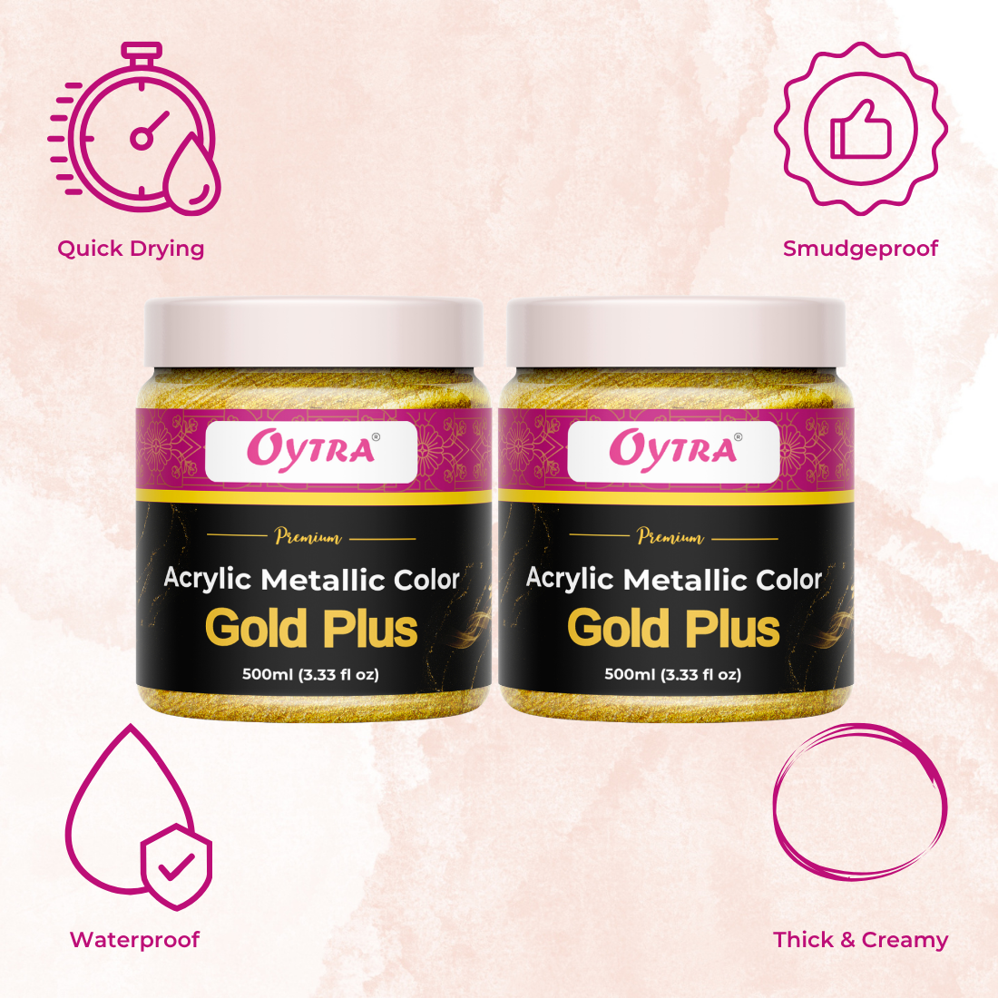Acrylic Paint Metallic Gold Color 1 Litre