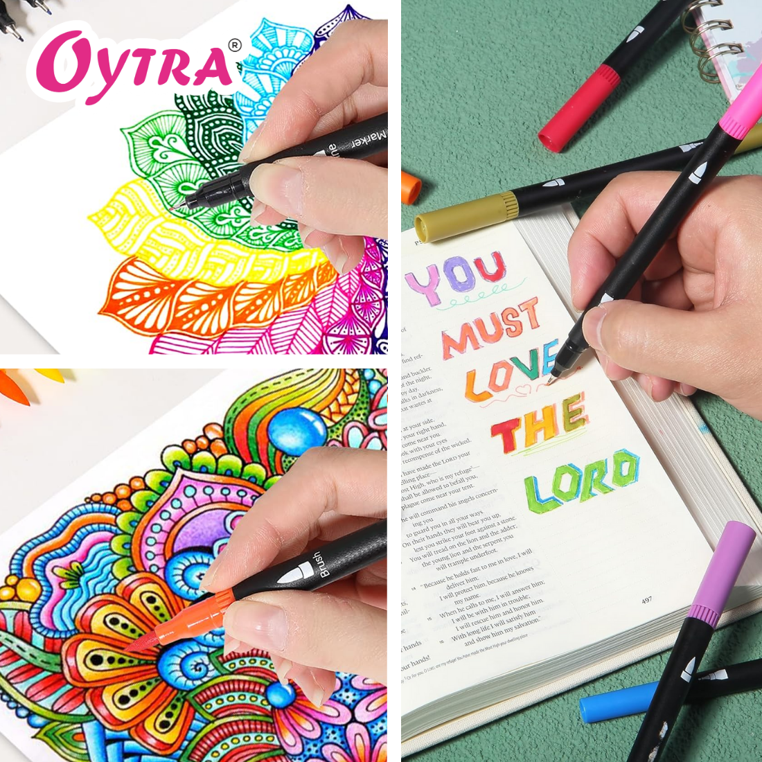 Dual Tip Brush Pens Set of 12 Colors