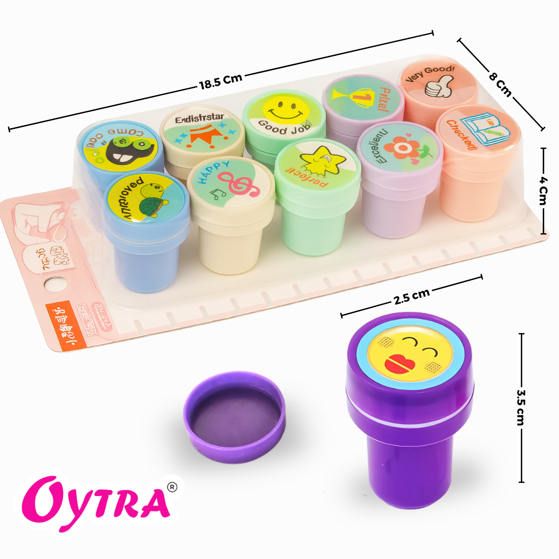 Motivation Rubber Stamps Set of 40 Pieces