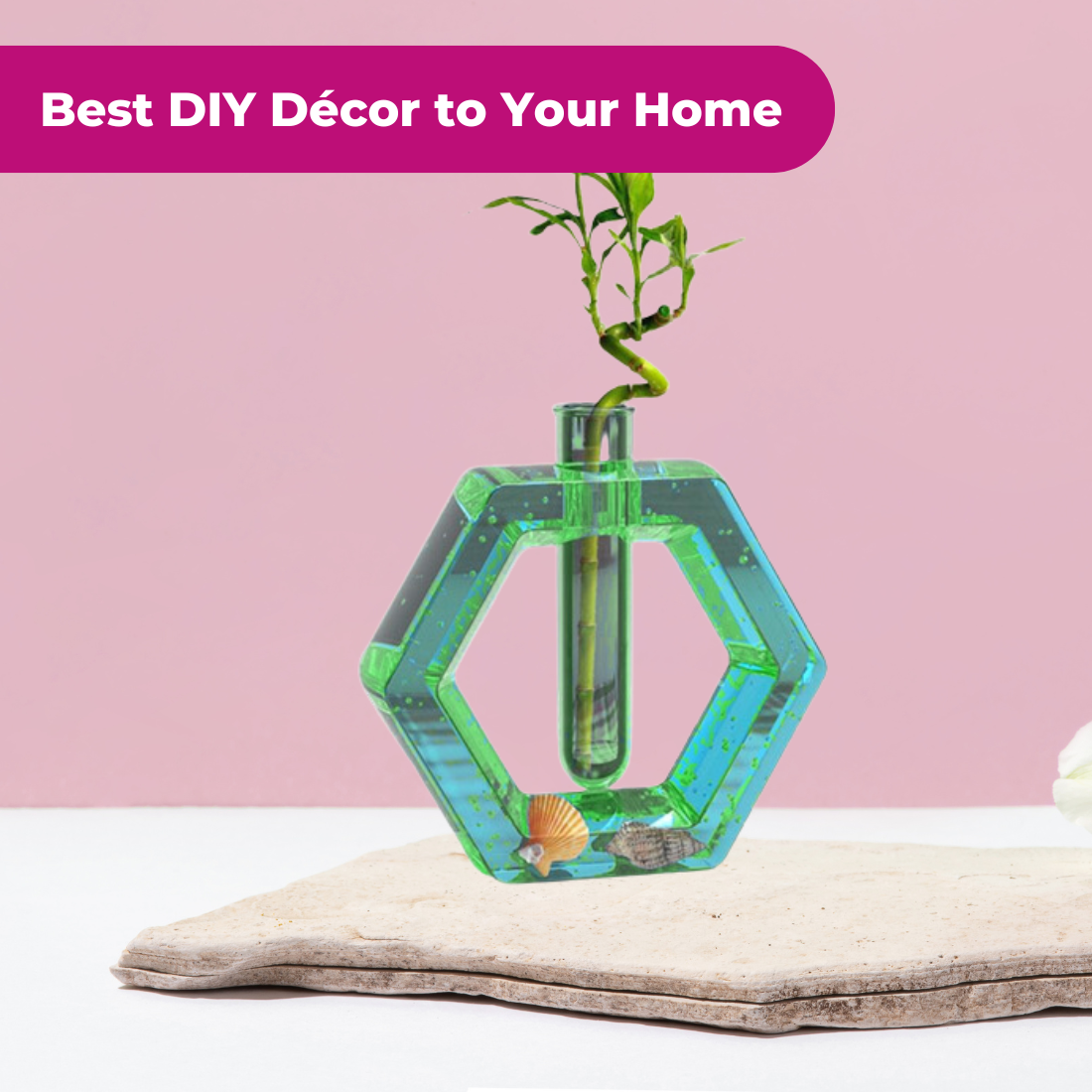 Hexagon Plant Resin Art Mould Tube