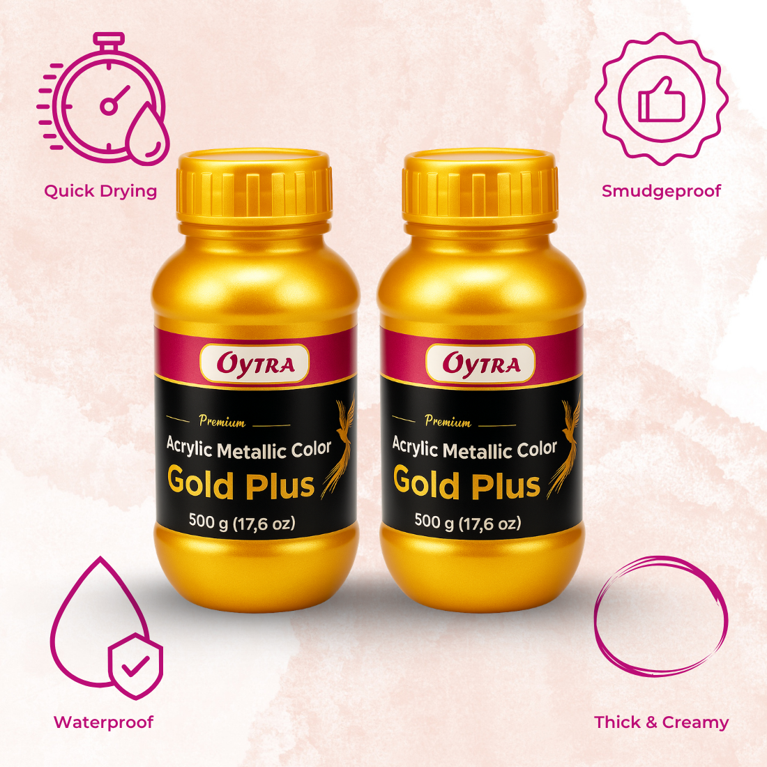 Acrylic Paint Metallic Gold Color 1 Litre