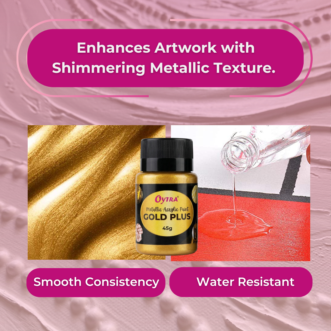45 Grams Metallic Acrylic Paint (Gold)
