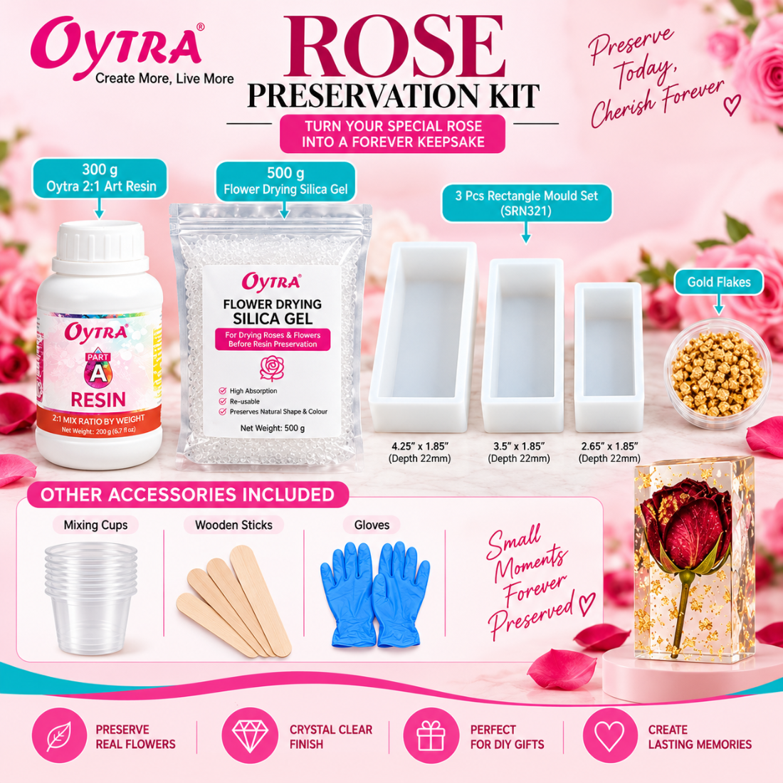 Resin Art Kit With 3 Piece Silicone Mould Set