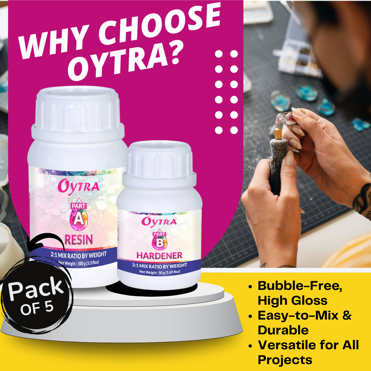 5 x 150 Grams Art Resin Kit