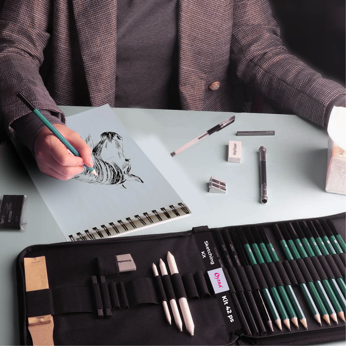 42 Pcs Professional Sketching Set