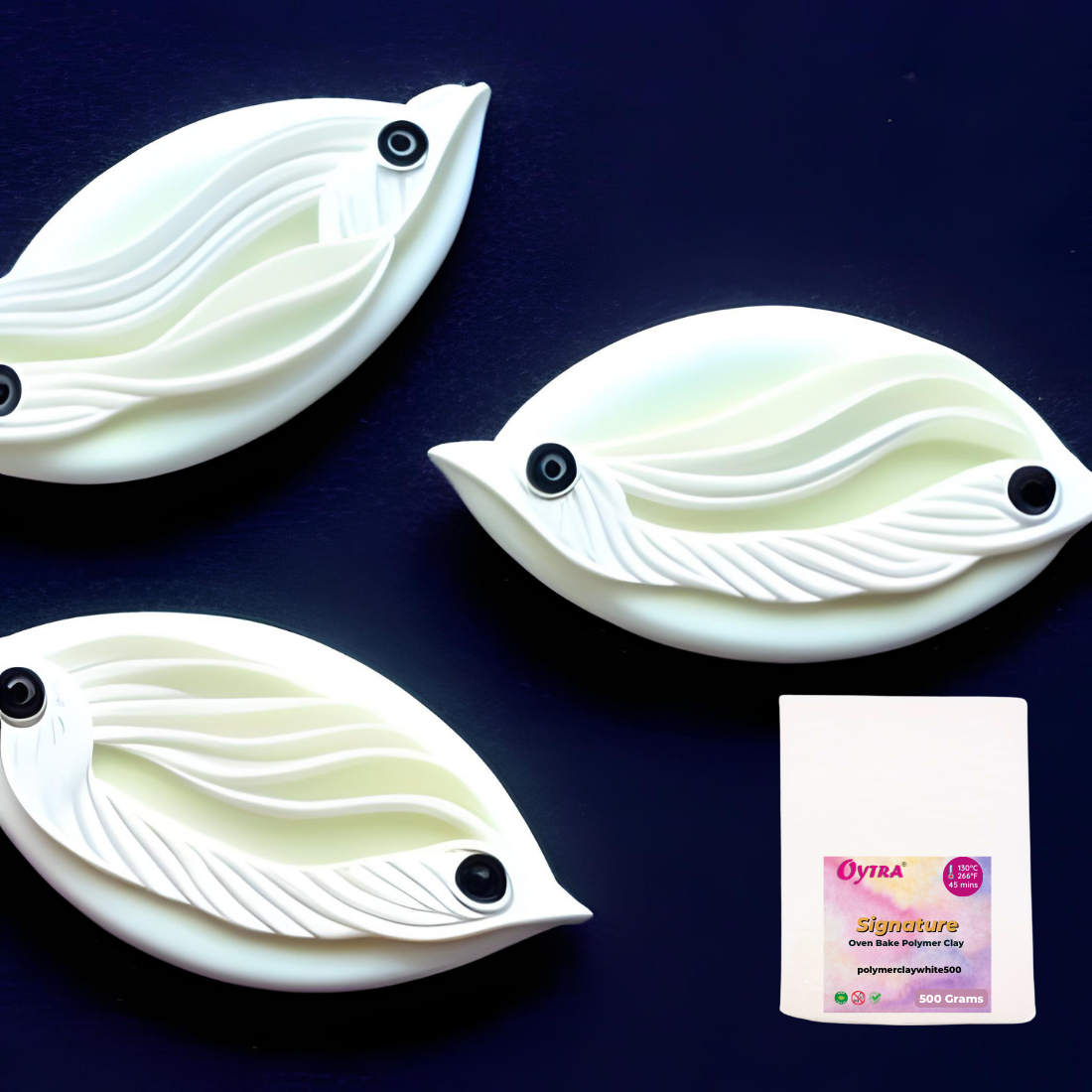 Pure White Polymer Clay Signature Series for Jewelry Making by Oytra