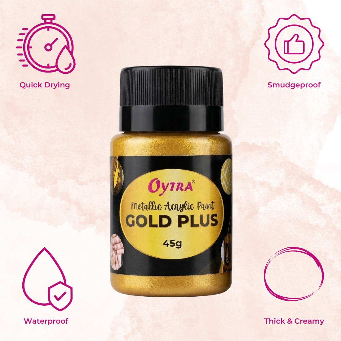 45 Grams Metallic Acrylic Paint (Gold)