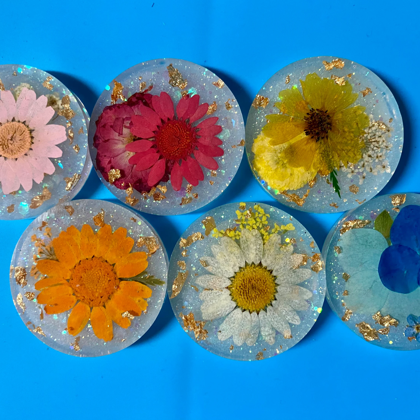 4pcs Keychain Hexagon Mix Resin Mould