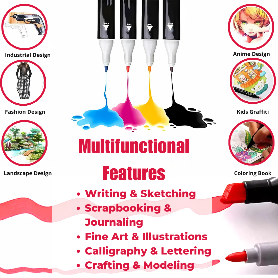 Alcohol Sketch Pen Markers (36 Colors)